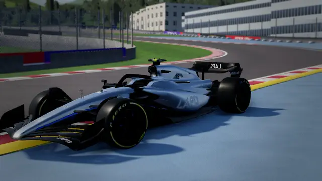 Entry-class car in white and blue at Spielberg