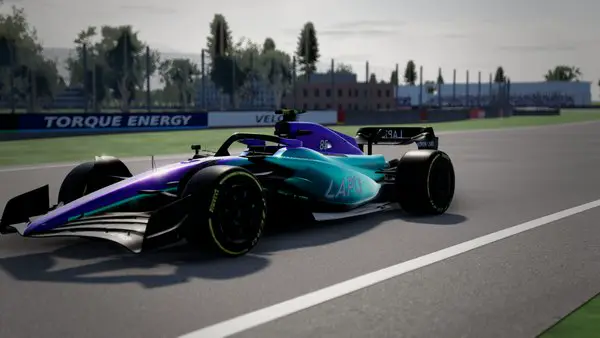 The car painted purple and teal
