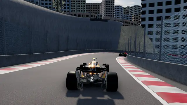 Chase camera behind the car on the kerbs at Monaco